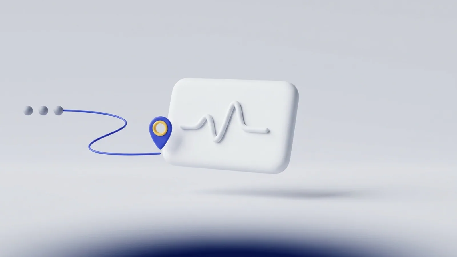 A patient journey ending at a clinic card on the map